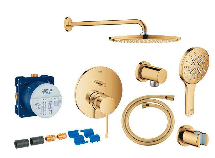 Grohe Essence komplet brusesystem m/Rainshower 310 hovedbrus & SmartActive håndbrus t/indbygning - Poleret Cool Sunrise Grohe Essence komplet brusesystem m/Rainshower 310 hovedbrus & SmartActive håndbrus t/indbygning - Poleret Cool Sunrise