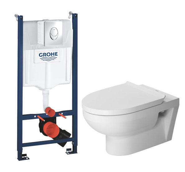 Duravit No. 1 Rimless toiletpakke inkl. s&aelig;de m/softclose, cisterne og krom betjening