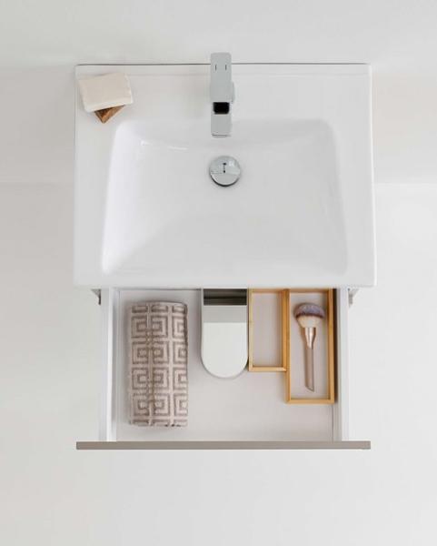 Hafa Clay 60 m&oslash;bels&aelig;t m/2 skuffer og On verge vask - M&oslash;rk beige