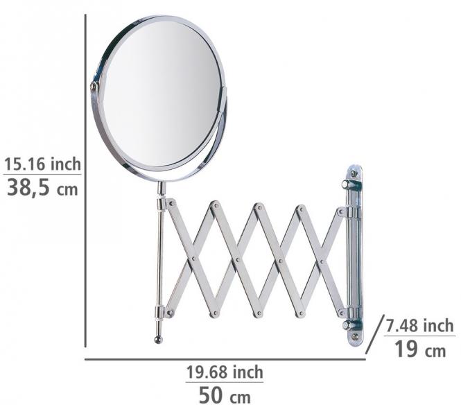 Wenko kosmetikspejl m/saksearm - Vendbar m/ 3x forst&oslash;rrelse