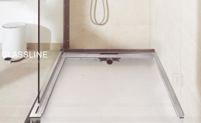 Unidrain Showerline afl&oslash;bssystem t/fast v&aelig;g - 90 x 90 - Venstre