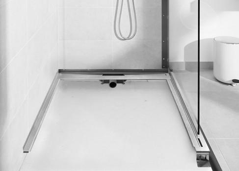 Unidrain Showerline afl&oslash;bssystem t/fast v&aelig;g - 80 x 90 - H&oslash;jre