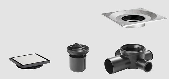 Unidrain kvadrat highline custom sampak &Oslash;75 mm t/ 10x10 cm klinke