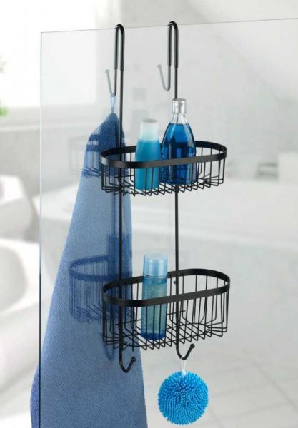 Wenko Revigo dobbelt brusehylde til glasvæg - Sort Wenko Revigo dobbelt brusehylde til glasvæg - Sort