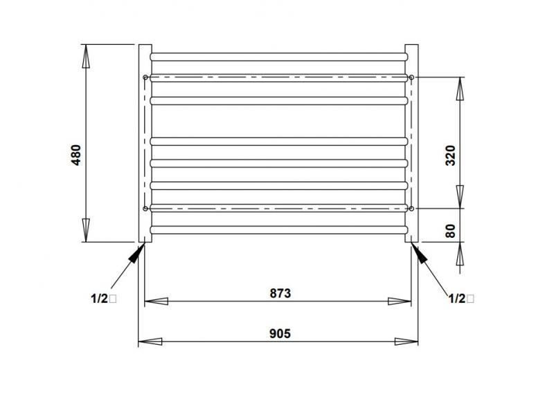 Str&oslash;mberg Linus H&aring;ndkl&aelig;det&oslash;rrer 90,5x48 cm - Krom