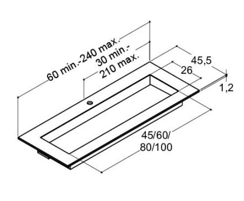 Dansani Angular håndvask t/møbel 200-219 cm - Trilium Dansani Angular håndvask t/møbel 200-219 cm - Trilium