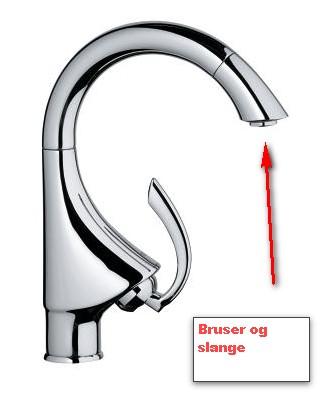 Grohe udtr&aelig;ksbruser og slange til K4 (uden omskifter)