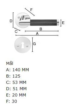 Beslagsboden indend&oslash;rs d&oslash;rgreb inkl n&oslash;gleskilt - Krom/brun l&aelig;der - S&aelig;t &aacute; 4 stk