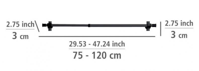 Outlet - Wenko Hercules b&oslash;jlestang til garderobe - Sort - 2 stk