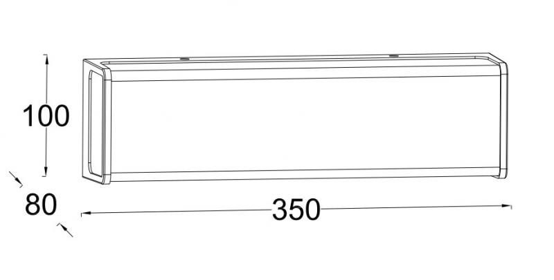 Lutec Architectural Doblo udend&oslash;rslampe til v&aelig;g 35 x 10 cm