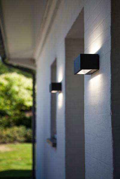 Lutec Architectural Gemini udend&oslash;rslampe til v&aelig;g 22 x 8,5 cm - Mat sort