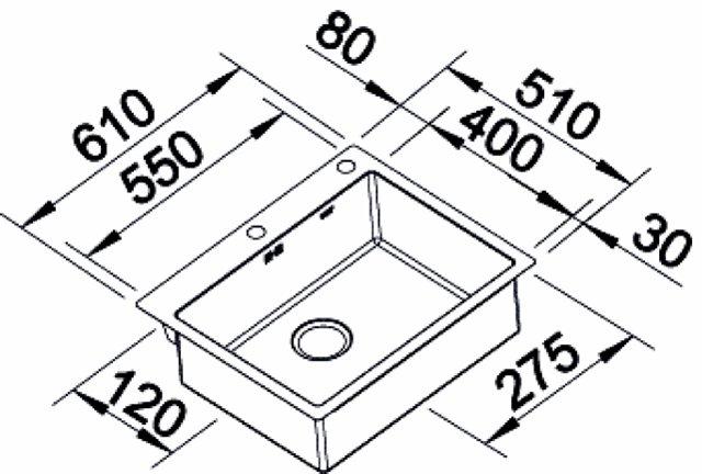 Blanco Claron 550-IF k&oslash;kkenvask - Rustfrit st&aring;l