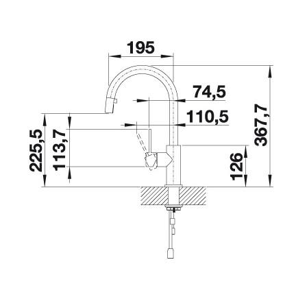 Blanco Candor-S k&oslash;kkenarmatur m/udtr&aelig;k - B&oslash;rstet rustfrit st&aring;l