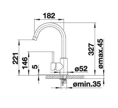Blanco Mida k&oslash;kkenarmatur - Vulkangr&aring;