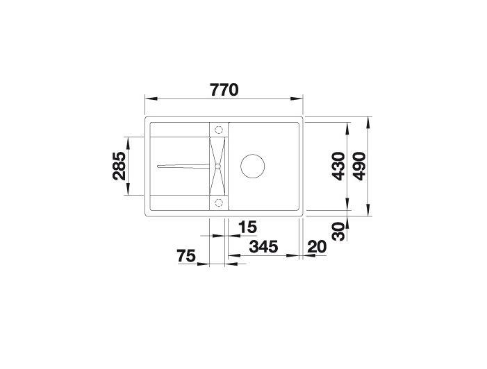 Blanco Metra 45 S-F MX k&oslash;kkenvask - Soft-white