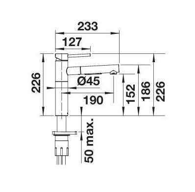Blanco Alta-S II k&oslash;kkenarmatur m/udtr&aelig;k - Steel