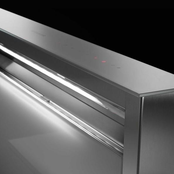 Eico Fabula W PLUS indbygget emh&aelig;tte t/ bordplade - Rustfrit st&aring;l m/hvid glas