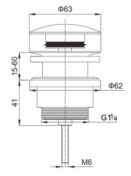 Lavabo Luna RS universal pop-up bundventil - Mat sort