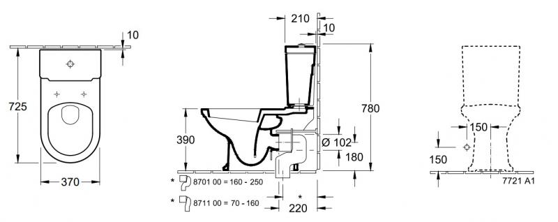 Villeroy & Boch Hommage gulvstående toilet m/Ceramic+ u/cisterne - Hvid Villeroy & Boch Hommage gulvstående toilet m/Ceramic+ u/cisterne - Hvid