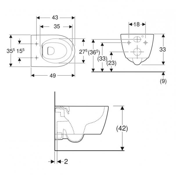 Geberit iCon kompakt v&aelig;gh&aelig;ngt toilet