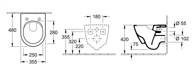 Villeroy & Boch Subway 2.0 RIMless Compact væghængt toilet m/C+ Villeroy & Boch Subway 2.0 RIMless Compact væghængt toilet m/C+