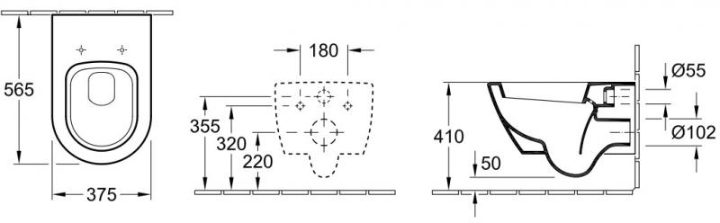 Villeroy & Boch Subway 2.0 v&aelig;gh&aelig;ngt toilet m/SupraFix og C+