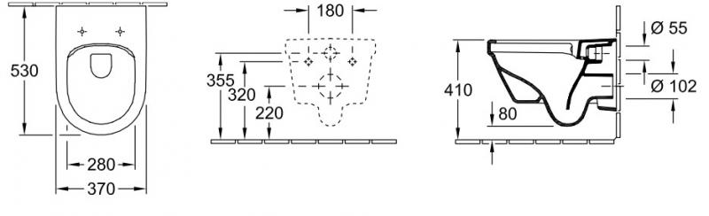 V&B Omnia Architectura v&aelig;gh&aelig;ngt toilet m/direct flush og soft-close toilets&aelig;de