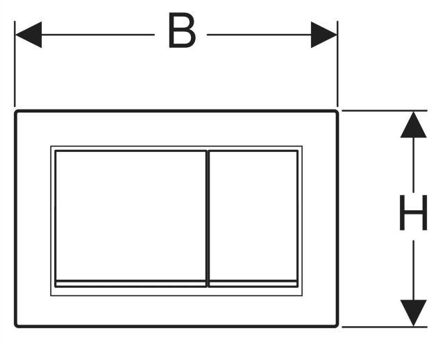 Geberit Omega 20 Square betjeningsplade easy-to-clean-belagt - Mat sort/sort
