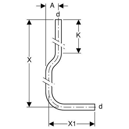 Geberit Skyller&oslash;r &oslash; 32 mm l&aelig;ngde 156 cm, hvid