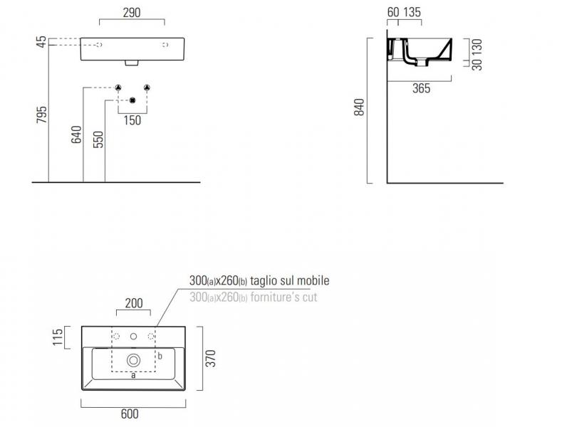 GSI Kube X 60 kompakt h&aring;ndvask t/v&aelig;g - ExtraGlaze