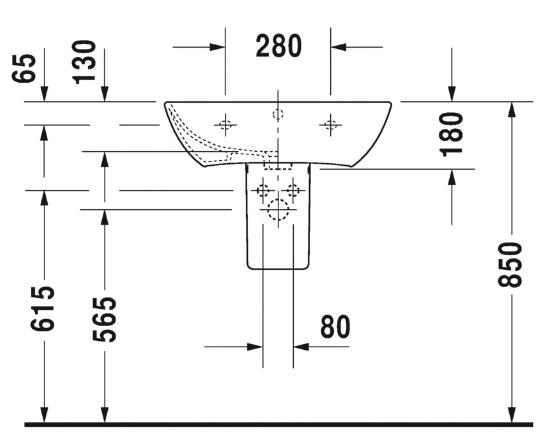 Duravit ME by Starck 60 h&aring;ndvask t/v&aelig;g