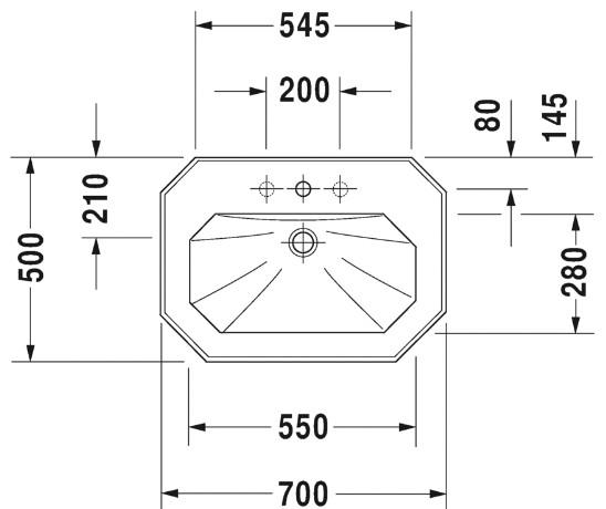 Duravit 1930 70 h&aring;ndvask t/v&aelig;g