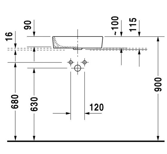 Duravit Starck 2 &Oslash;44 fritst&aring;ende bowlevask - Uden hanehul - Uden overl&oslash;b
