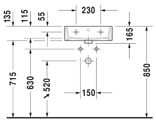 Duravit Vero Air 45 h&aring;ndvask t/v&aelig;g eller m&oslash;bel - Uden hanehul