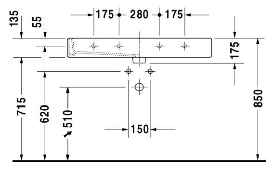 Duravit Vero 100 h&aring;ndvask t/v&aelig;g eller m&oslash;bel - Uden hanehul