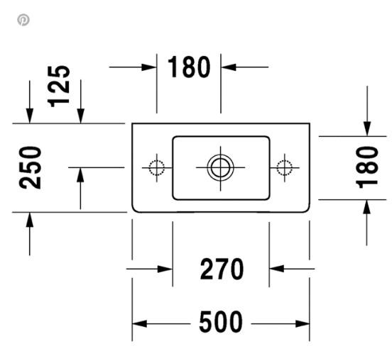 Duravit Vero 50 h&aring;ndvask t/v&aelig;g eller m&oslash;bel - Venstre eller h&oslash;jre