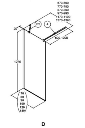 Dansani Match D 80 fast væg - Isglas/matkrom Dansani Match D 80 fast væg - Isglas/matkrom