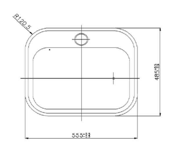 Juvel BK480 k&oslash;kkenvask med bagkant og hanehul - Planlimning