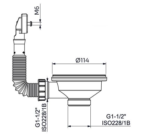 Lavabo Basic S2 bundventils&aelig;t m/overl&oslash;b - Rustfrit st&aring;l
