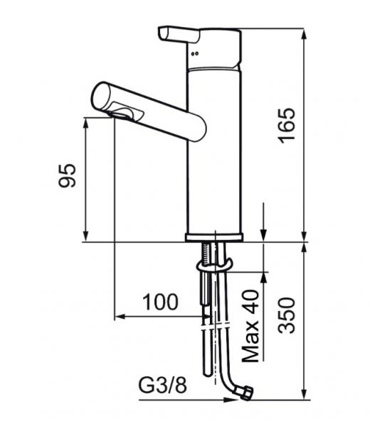 Mora Rexx h&aring;ndvaskarmatur u/ bundventil i krom