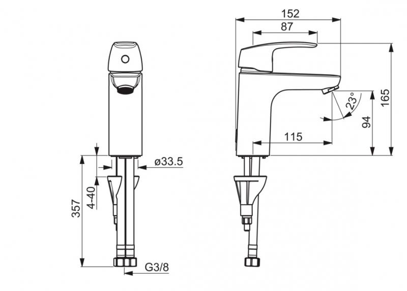 Oras Safira XL h&aring;ndvaskarmatur u/bundventil