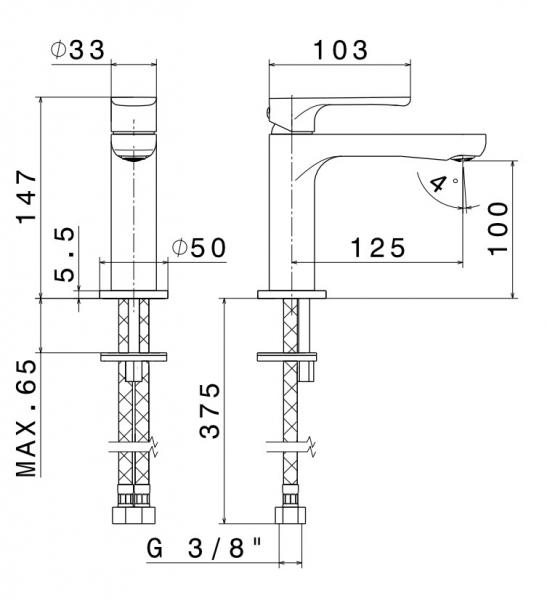 Cass&oslash;e Newform Linfa 2 h&aring;ndvaskarmatur - Krom