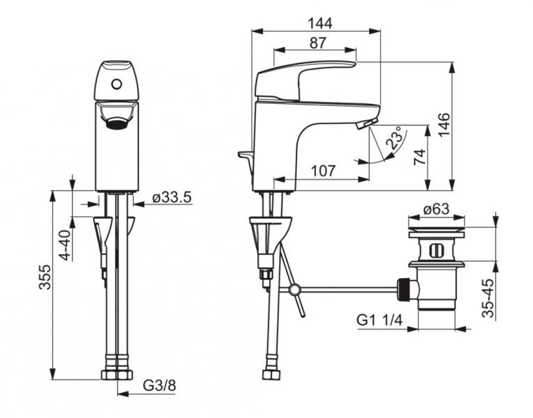 Oras Safira h&aring;ndvaskarmatur m/bundventil