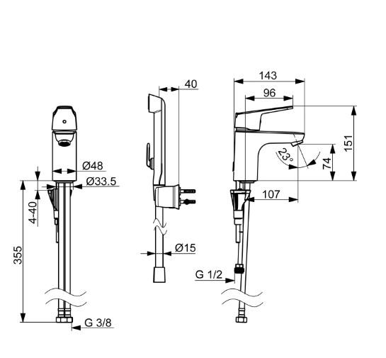 Oras Vega ECO håndvaskarmatur m/håndbruser Oras Vega ECO håndvaskarmatur m/håndbruser