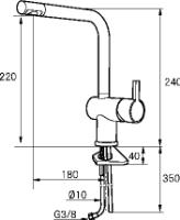 Mora Rexx K6 k&oslash;kkenarmatur - L-tud - krom
