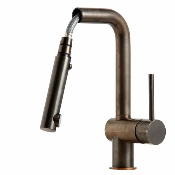 Lavabo Kubus 040 k&oslash;kkenarmatur m/udtr&aelig;k - Bruneret messing