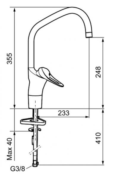 FM Mattsson 9000E III k&oslash;kkenarmatur m/koldstart og Ecoflow