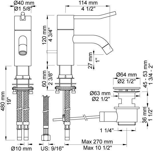 Vola h&aring;ndvaskbatteri HV3L