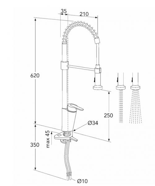 Gustavsberg Nordic Plus Spiraflex k&oslash;kkenarmaur - Krom