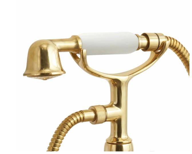 Lavabo Retro badekararmatur m/h&aring;ndbruser - Messing natur